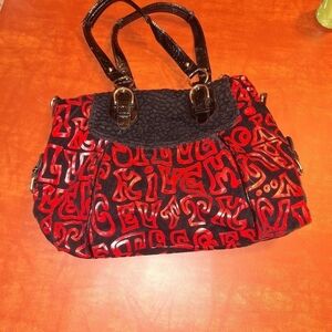 Red Black Letters Purse Handbag